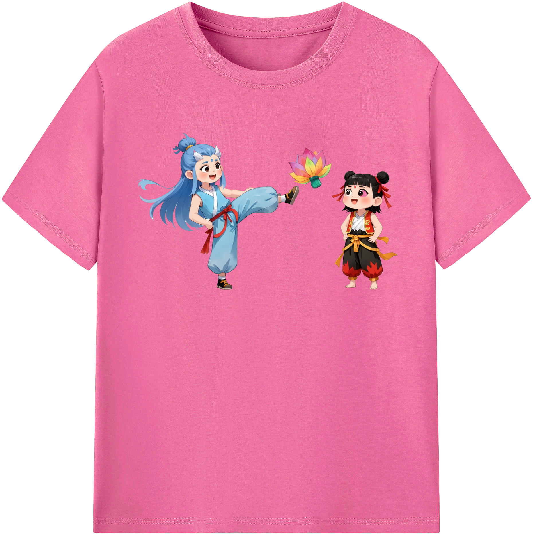 （画像用） Ne Zha 2 ナタ 魔童の大暴れ レディースカジュアルプリントTシャツ（綿100％）